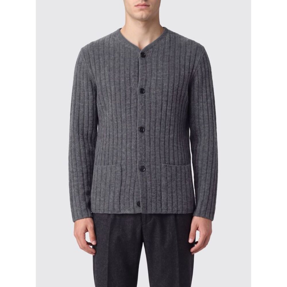 Lardini Men Lardini Ribbed Virgin Wool And Cashmere V-Neck Cardigan